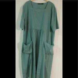 Gudrun Sjoden pale green cotton dress sz XL